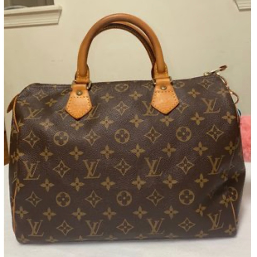 Speedy 30 monogram leather canvas satchel